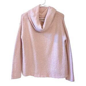 SO Light Pink Cowl Neck Sweater Soft Girl Cozycore Balletcore Size Large